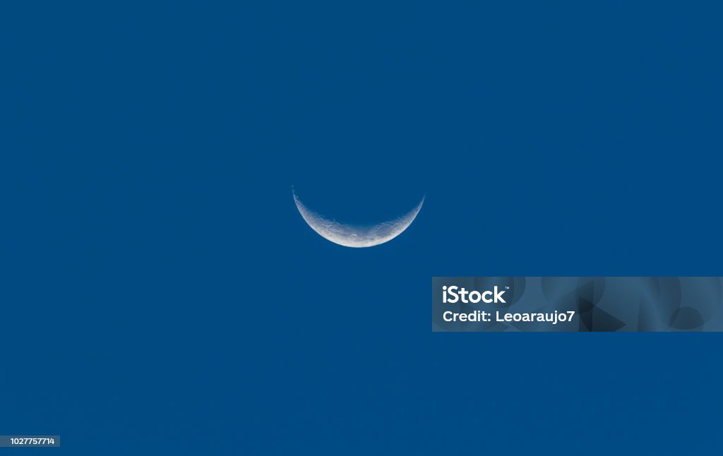 Crescent moon - Crescent moon Moon seen in the day Abstract Stock Photo