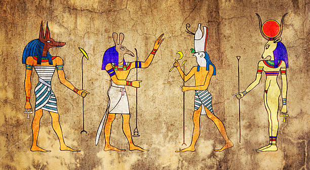 dieux égyptiens et déesse - anubis photos et images de collection