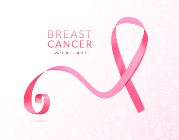 Pink ribbon banner, vector illustration vector art illustration