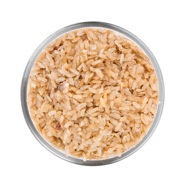 istock pounded unripe rice in bowl on white background 1027761760