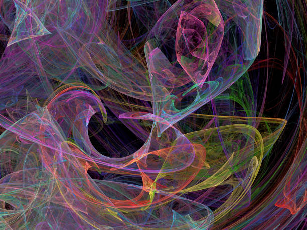 istock Abstract illustration of a fractal pattern on black background 1027768744