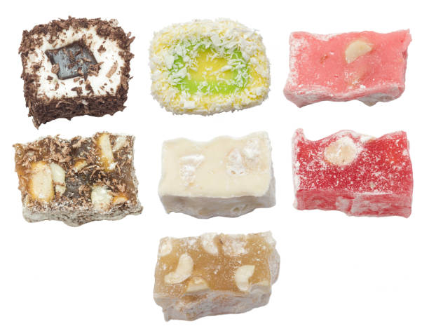 istock turkish delight isolated set on white top view 1027768804