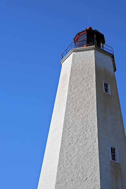 Sandy Hook Lighthouse, with Blue Sky stock photo