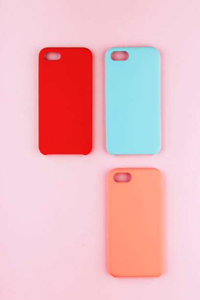 istock Set of colored silicone covers for smart phone 1027771082