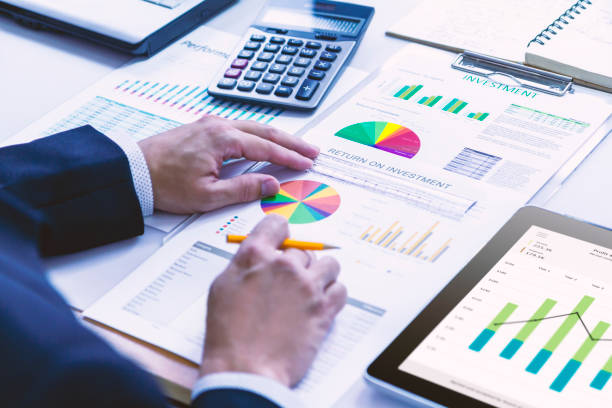 istock Reviewing a financial report in returning on investment analysis 1027771636