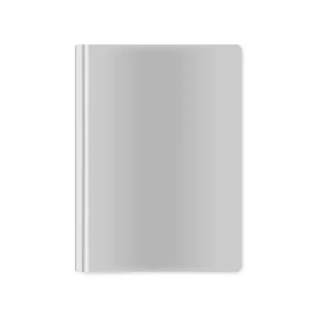Vector illustration of Closed hardcover book blank front top view, vector mockup