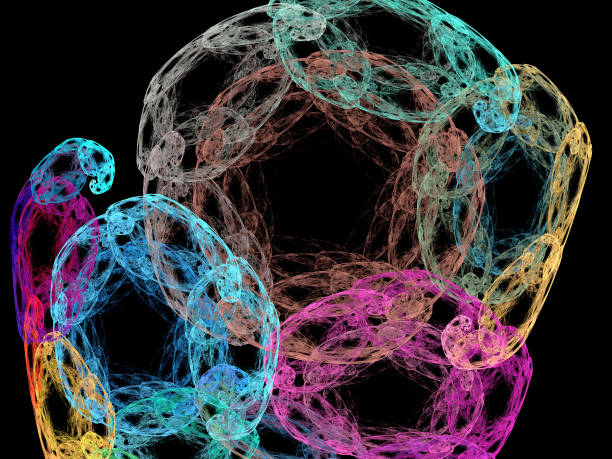 istock Abstract illustration of a fractal pattern on black background 1027775822