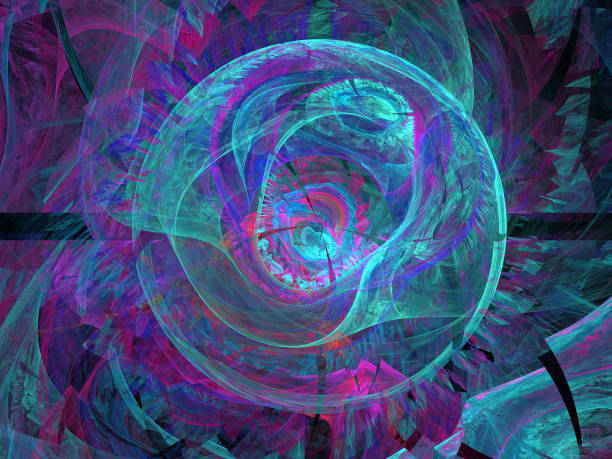 istock Abstract illustration of a fractal pattern on black background 1027776844