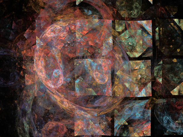 istock Abstract illustration of a fractal pattern on black background 1027777110