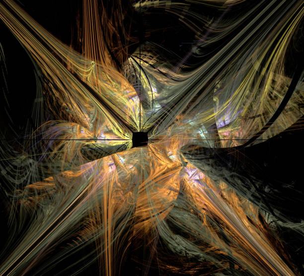 istock Abstract illustration of a fractal pattern on black background 1027777174