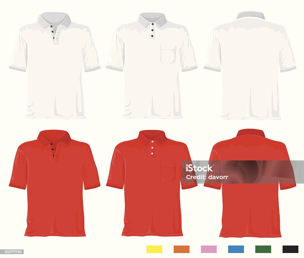 Koszulka Polo zestaw - Grafika wektorowa royalty-free (Białe tło)