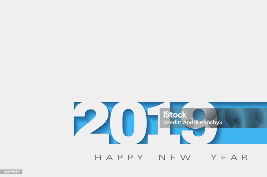 2019 happy new year, abstract design 3d, Vector white paper. vector illustration 2019 happy new year,Vector white paper. abstract design 3d, vector illustration,Layered realistic, for banners, posters flyers 2019 stock vector