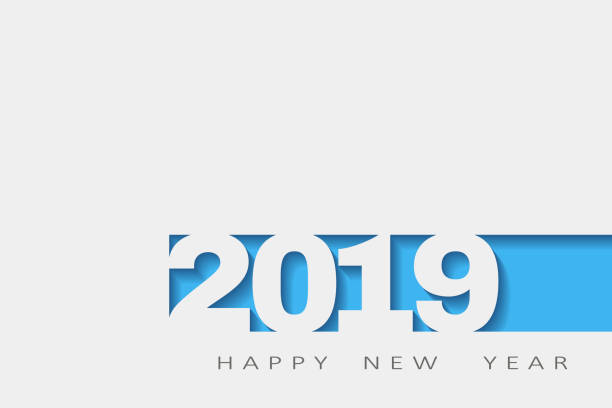 2019 happy new year, abstract design 3d, Vector white paper. vector illustration 2019 happy new year,Vector white paper. abstract design 3d, vector illustration,Layered realistic, for banners, posters flyers new years 2019 stock illustrations