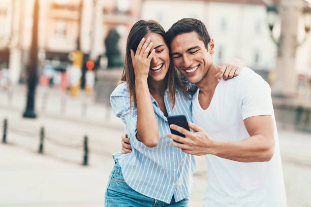 istock Lovely young couple outdoors in the city 1027781026