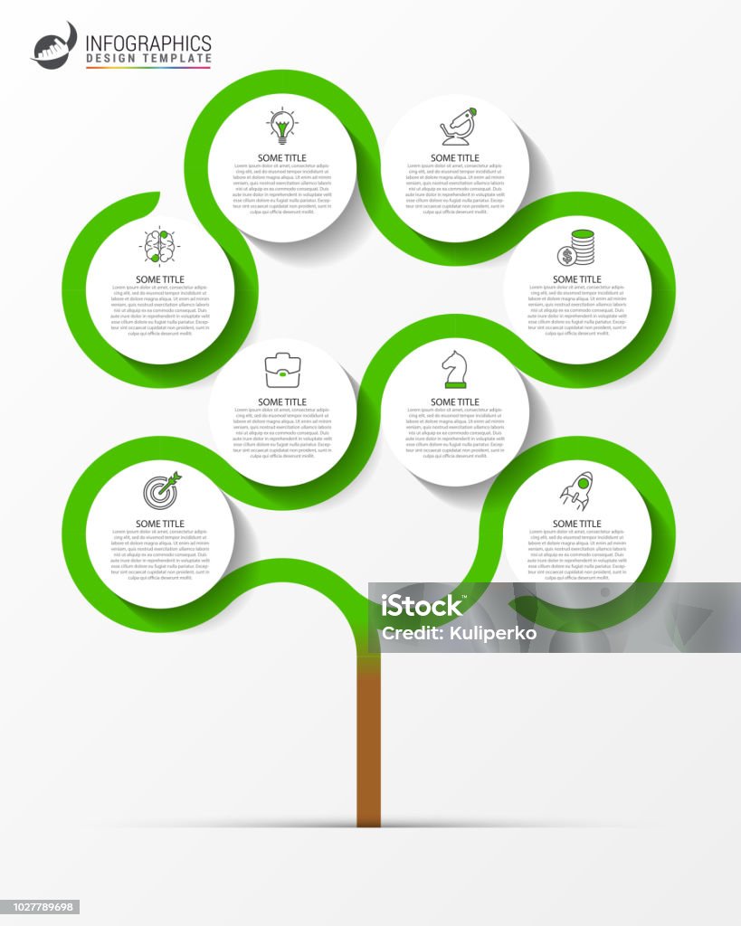 Infographic design template. Creative concept with 8 steps Infographic design template. Creative concept with 8 steps. Can be used for workflow layout, diagram, banner, webdesign. Vector illustration Tree stock vector