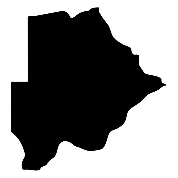 Botswana - solid black silhouette map of country area. Simple flat vector illustration Botswana - solid black silhouette map of country area. Simple flat vector illustration. botswana stock illustrations