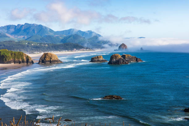 istock Cannon Beach with Haystack Rock in distance on Oregon coast 1027819498