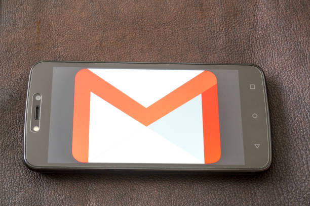 08.29.2018. Odessa. Ukraine. The logo of the Gmail is on the smartphone screen.