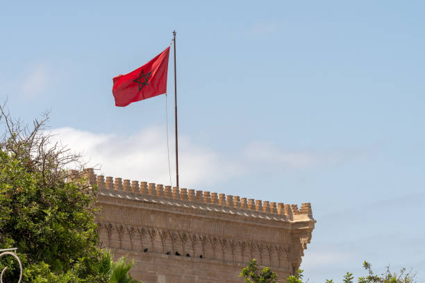 モロッコの国旗 - moroccan flag ストックフォトと画像