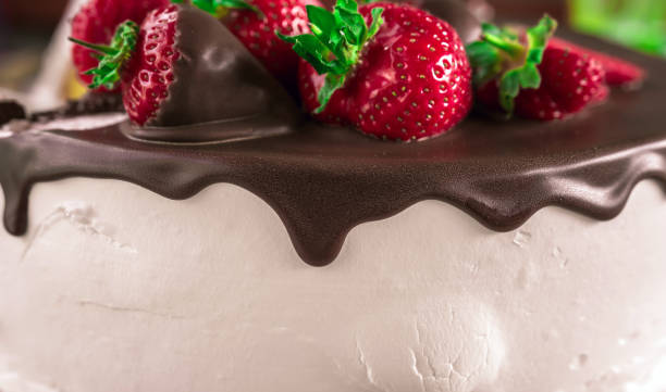 istock Birthday. Cake with chocolate and strawberry, sweets 1027848230