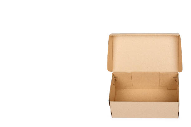 istock Brown cardboard box for packaging and delivery, isolated on white background, copy space template 1027865052