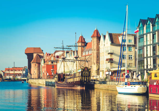 istock Old town waterfront over Motlawa, Gdansk 1027869388