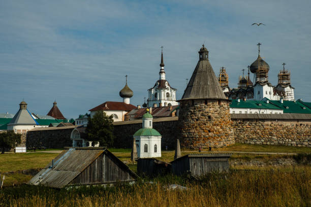 istock Beautiful russian Solovki Monastery at summer day. 1027889030
