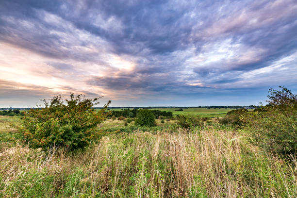 istock Landscape scenery during dramatic cloudy sunset at Buytenpark, Zoetermeer 1027889402