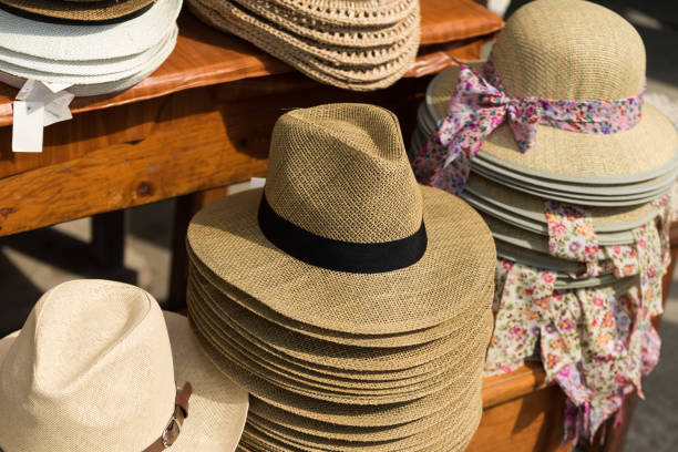 istock Hats being sold at the market 1027892872