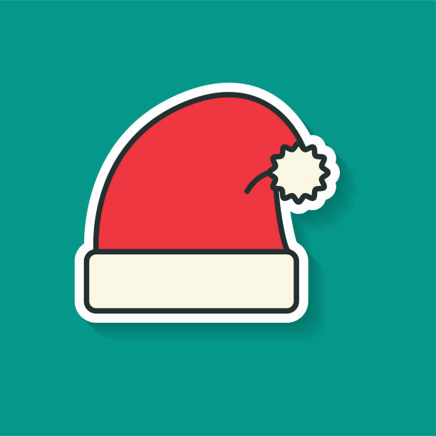 Christmas Line Icon Christmas Santa Hat - ilustração de arte vetorial
