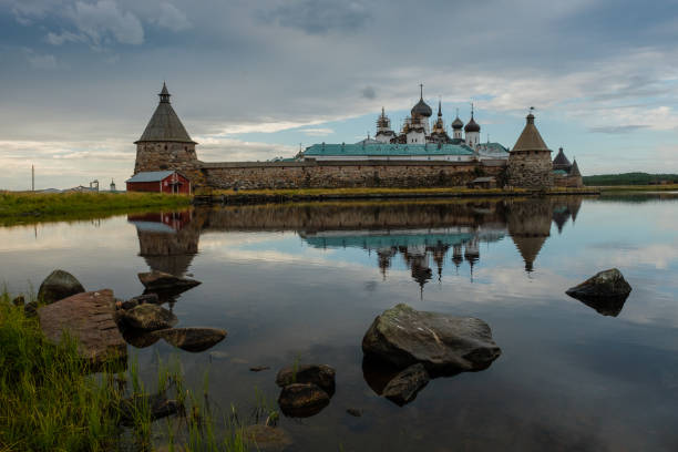 istock Beautiful russian Solovki Monastery at summer day. 1027896126