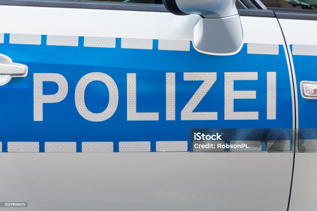 Deutsche Polizei Auto Aufkleber Abzeichen Auf Den Streifenwagen