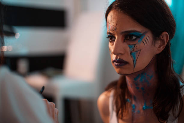 istock Artist painting on a human model 1027900834