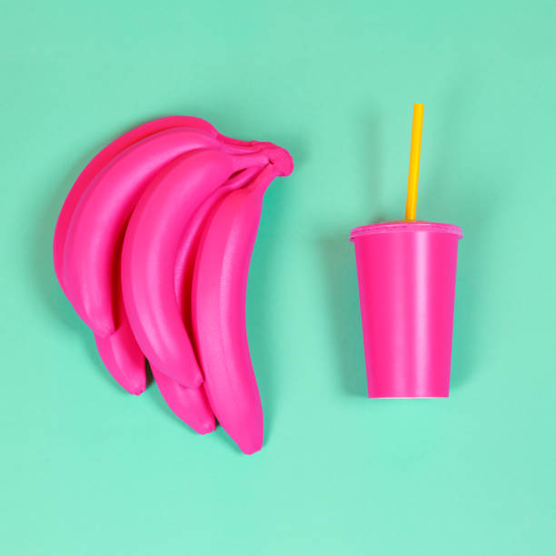 istock Drink and bananas. Fashion minimal design. 1027903308