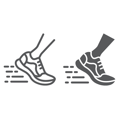 Running Fast Line And Glyph Icon Footwear And Sport Sport Shoes Sign Vector  Graphics A Linear Pattern On A White Background Eps 10 Stock Illustration -  Download Image Now - iStock