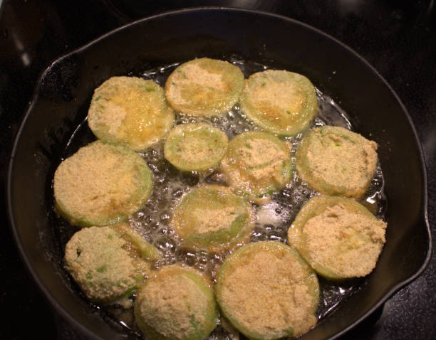Fried green tomatoes stock photo