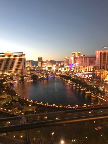istock Bellagio Fountains at Dusk 1027911712