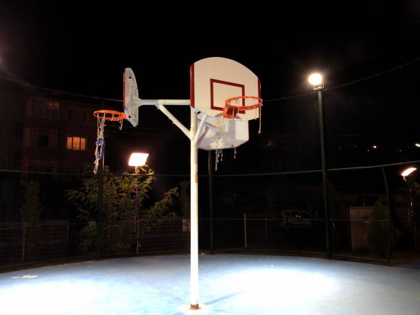 istock Basketball court and night 1027924082