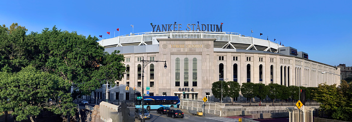 Bronx, New York,  - September 25: Wide view of Yankee Stadium.  Taken September 25, 2017 in New York.