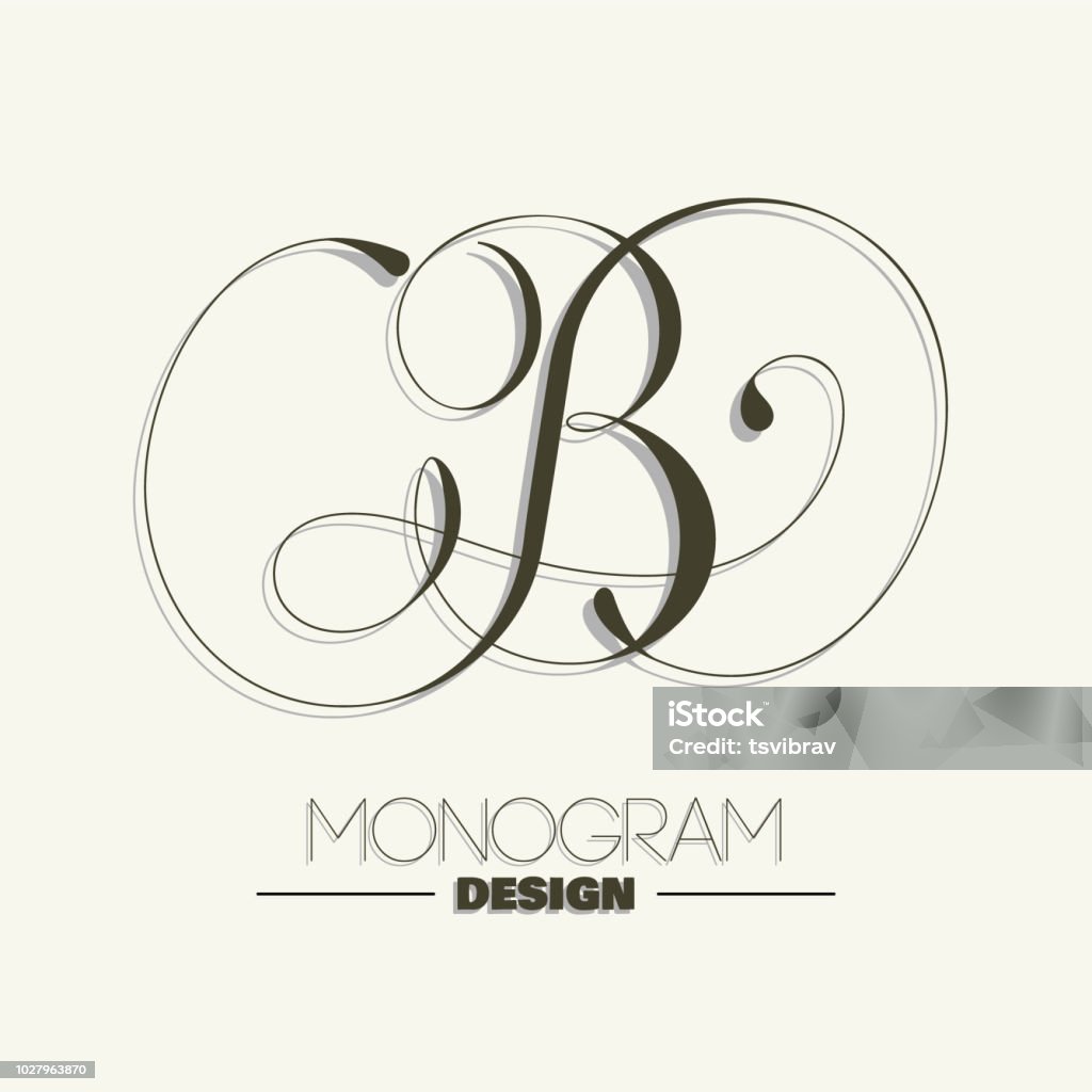 Stylish Calligraphy Letter B Monogram Design Stock Illustration ...