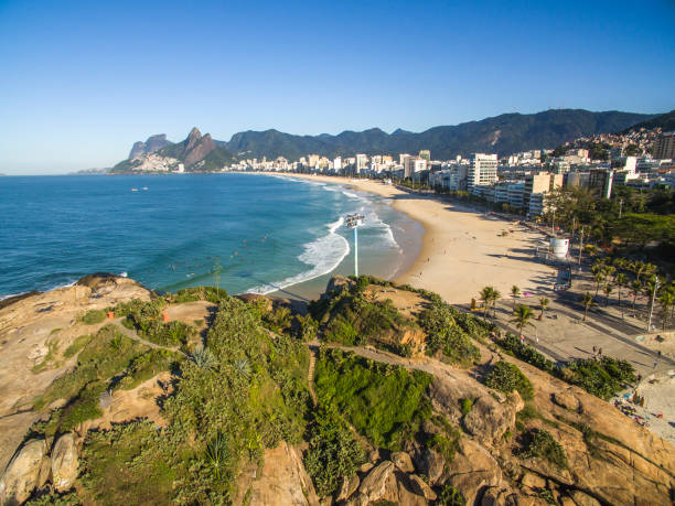 istock Scenic panoramic view of Ipanema Beach from the rocks at Arpoador 1027988156