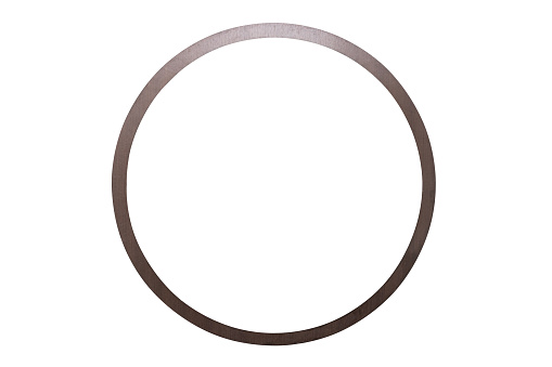 Close up brown circle  mirror isolated on white background with clipping path.
