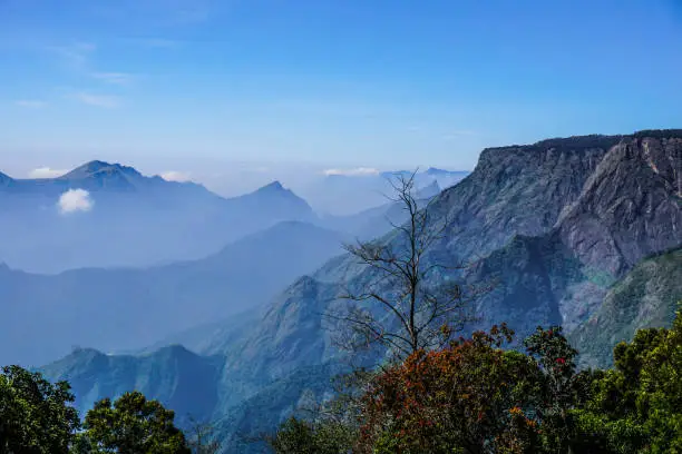 A glimpse of Nilgiri mountain range from the Doddabetta peak.