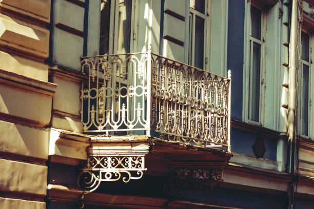 istock Old Tbilisi architecture, window and exterior decor in summer day. 1028031640