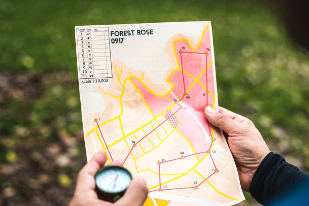 istock Closeup of  orienteering box location map 1028032418