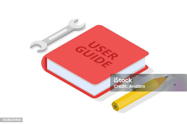 User Manual Guide Instruction Guidebook Handbook Isometric Concept Vector Illustration Stock Illustration - Download Image Now