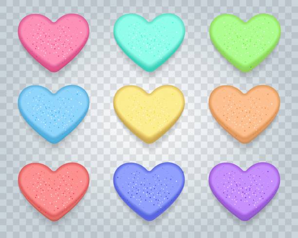 ilustraciones, imágenes clip art, dibujos animados e iconos de stock de corazones de dulce de caramelo - corazón de caramelo ilustraciones