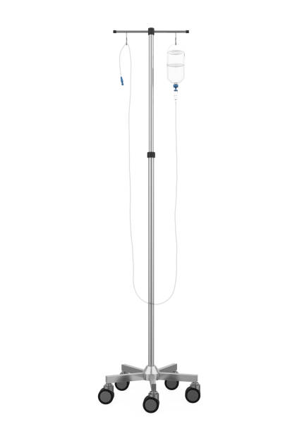 Medical IV Poles Stand Isolated Medical IV Poles Stand isolated on white background. 3D render pole stock pictures, royalty-free photos & images