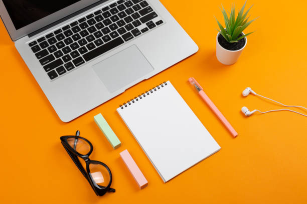 istock Laptop, plant, notepad and glasses 1028041472