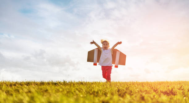 istock girl playing astronaut 1028050654
